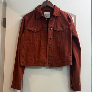 Bagatelle Women's Brick Red Jean Jacket- size xs Preowned excellent